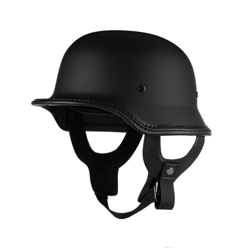 Jet-Helm Retro Halbhelme, Motorradhelm Brain-Cap, ECE/DOT Genehmigt Halbschale Scooter-Helm, Erwachsene Damen Herren 3/4 Retro Klassischer Moped-Helm E,XXL(63-64) von KANMUASD