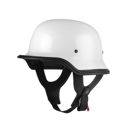 Jet-Helm Retro Halbhelme, Motorradhelm Brain-Cap, ECE/DOT Genehmigt Halbschale Scooter-Helm, Erwachsene Damen Herren 3/4 Retro Klassischer Moped-Helm G,XXL(63-64) von KANMUASD