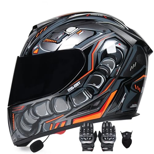 Klapphelm mit Bluetooth, Modularhelm mit Sonnenbrille, Flip-up Motorradhelm Zertifizierung, Anti-Fog-Doppelspiegel Leicht, für Frauen Männer Unisex B,S(55-56CM) von KANMUASD