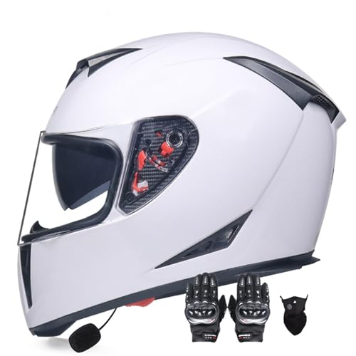 Klapphelm mit Bluetooth, Modularhelm mit Sonnenbrille, Flip-up Motorradhelm Zertifizierung, Anti-Fog-Doppelspiegel Leicht, für Frauen Männer Unisex Q,XL(61-62CM) von KANMUASD