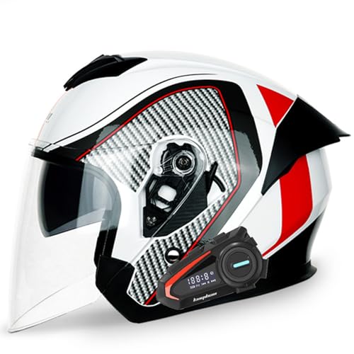 Klapphelm mit Bluetooth Motorradhelm Herren, ECE Zertifiziert Sturzhelm, Klapphelm, Integriert Motorradhelm, Motorrad Helm für Erwachsene Damen Modularer Helm I,M(57-58CM) von KANMUASD