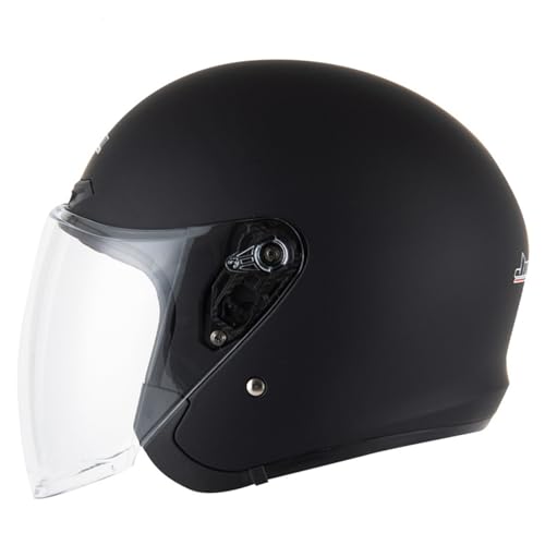 Motorradhelm Jethelm Roller Helm Scooter Helm Chopper Helm Moped Mofa Helm mit Visier ECE/DOT Zertifizierung, Helm mit offenem Gesicht, Herren und Damen, Motorrad, Roller C,XL(61-62CM) von KANMUASD