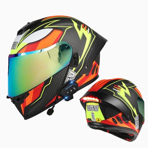 Motorradhelm Klapphelm Mit Bluetooth, Motorrad Bluetooth Modularer Helm Zertifizierter, Integralhelm, Modular Modularhelm, Motorradhelm Bluetooth mit abnehmbarem Visier H,L(59-60CM) von KANMUASD