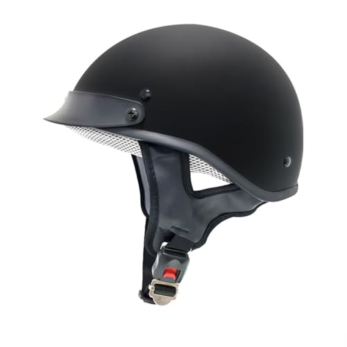 Retro Moto Jet Helm, Halboffener Halbschalenhelm, Ece/Dot-Zugelassener Motorradhelm Mit Schutzbrille, Unisex Brain Cap Scooter Helm, Offener Helm, Roller Helm B,XL(61-62) von KANMUASD