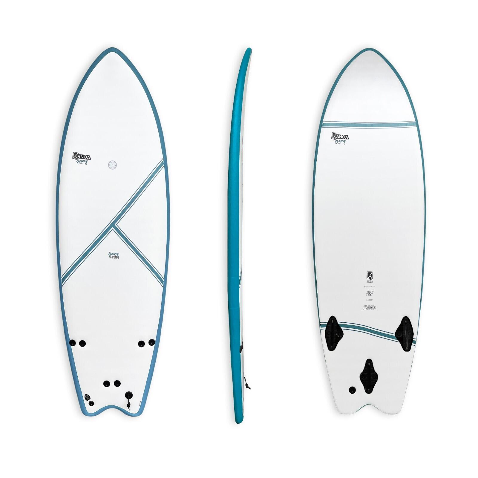 Foamy FISH X - FCS - 5'3 Performance Softboard Surfboard für Ozean und Fluss von KANOA SURFBOARDS