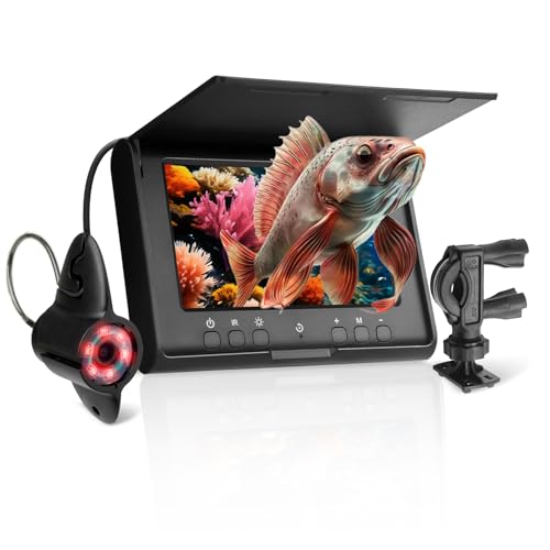 KAOLALI Fischfinder, Unterwasserkamera Angeln mit 4.3 Zoll IPS Display, 5000mAh Akku, 15M Kabel, IP68 Wasserdicht Fish Finder Kamera, für Meeresangeln Fluss Angeln Eisfischen von KAOLALI