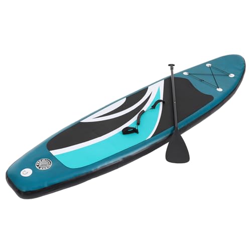 Aufblasbar Stand Up Paddle Board mit Stabilen Flossen und Strapazierfähigem Zubehör Paddel Sicherheitsleine Pumpe Reparaturset bis 150Kg 305x76x10cm von KAPIPALA