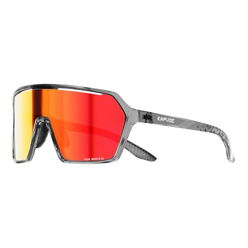 KAPVOE Fahrradbrille Polarisiert Sport Sonnenbrille Herren Damen, UV400 Schutz Mtb Brille Sportbrille für Radfahren Fischen Rennrad Baseball Laufen Wandern KAPVOE Fahrradbrille Polarisiert Sport Sonnenbrille Herren Damen, UV400 Schutz Mtb Brille Sportbrille für Radfahren Fischen Rennrad Baseball Laufen Wandern von KAPVOE