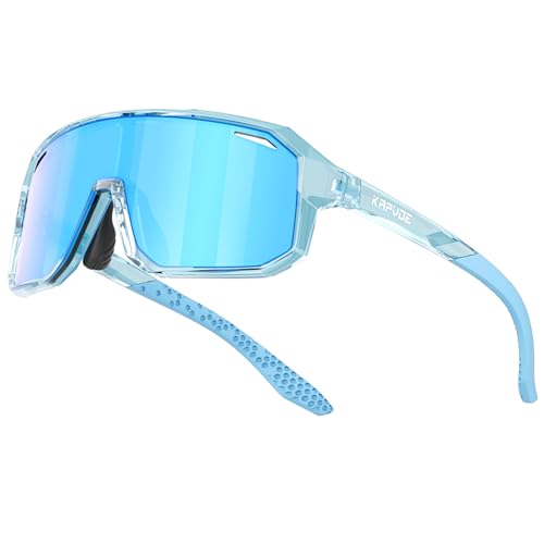 KAPVOE Fahrradbrille Kinder mit Polarisierte - Jugend Sport Sonnenbrille für 6-14 Jährige - UV400 TR90 Rahmen Unisex-Brille für Jungen und Mädchen Geeignet für Baseball Softball Tennis 12 von KAPVOE