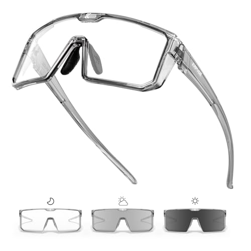 KAPVOE Fahrradbrille Photochromatische Selbsttönend Sportbrille Sonnenbrille Mountain Bike Brille MTB Klar Radbrille Herren Damen KAPVOE Fahrradbrille Photochromatische Selbsttönend Sportbrille Sonnenbrille Mountain Bike Brille MTB Klar Radbrille Herren Damen von KAPVOE