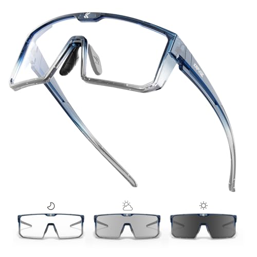 KAPVOE Fahrradbrille Photochromatische Selbsttönend Sportbrille Sonnenbrille Mountain Bike Brille MTB Klar Radbrille Herren Damen KAPVOE Fahrradbrille Photochromatische Selbsttönend Sportbrille Sonnenbrille Mountain Bike Brille MTB Klar Radbrille Herren Damen von KAPVOE