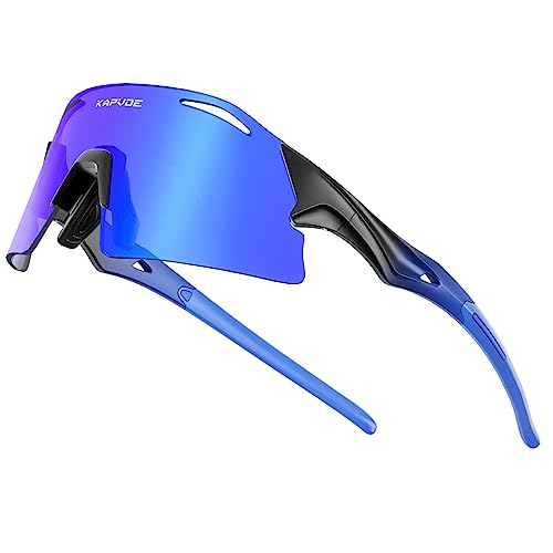 KAPVOE Fahrradbrille Polarisiert Sportbrille Sonnenbrille Herren Damen MTB Brille Radbrille Rennrad Radsport Laufen Golf Baseball Angeln KAPVOE Fahrradbrille Polarisiert Sportbrille Sonnenbrille Herren Damen MTB Brille Radbrille Rennrad Radsport Laufen Golf Baseball Angeln von KAPVOE