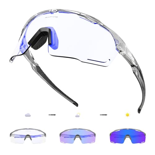 KAPVOE Fahrradbrille Selbsttönend Radbrille Photochromatische Sonnenbrille Sportbrille MTB Brille Herren Damen Klar MTB Rennrad Radsport Sportbrille Blau Silber 10 KAPVOE Fahrradbrille Selbsttönend Radbrille Photochromatische Sonnenbrille Sportbrille MTB Brille Herren Damen Klar MTB Rennrad Radsport Sportbrille Blau Silber 10 von KAPVOE