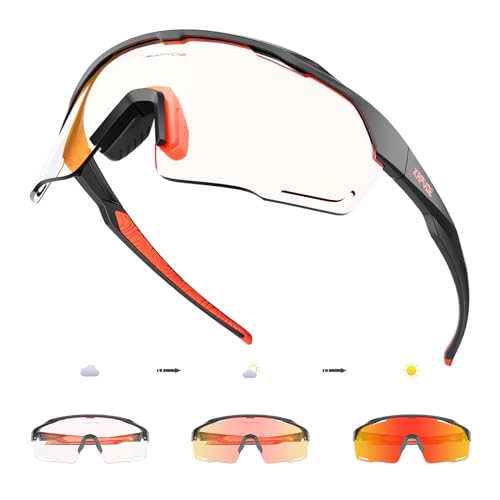 KAPVOE Fahrradbrille Selbsttönend Radbrille Photochromatische Sonnenbrille Sportbrille MTB Brille Herren Damen Klar MTB Rennrad Radsport Sportbrille Rot Schwarz 02 KAPVOE Fahrradbrille Selbsttönend Radbrille Photochromatische Sonnenbrille Sportbrille MTB Brille Herren Damen Klar MTB Rennrad Radsport Sportbrille Rot Schwarz 02 von KAPVOE