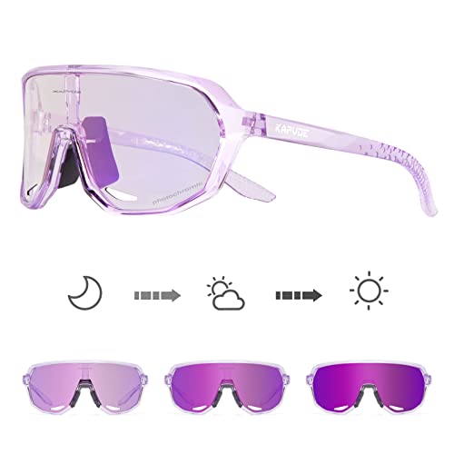 KAPVOE Fahrradbrille Selbsttönend Sonnenbrille Herren Damen Mountainbike Sonnenbrille Sportbrille UV-Schutz für Schnelle Radfahren Laufen Mtb Fahrrad KAPVOE Fahrradbrille Selbsttönend Sonnenbrille Herren Damen Mountainbike Sonnenbrille Sportbrille UV-Schutz für Schnelle Radfahren Laufen Mtb Fahrrad von KAPVOE
