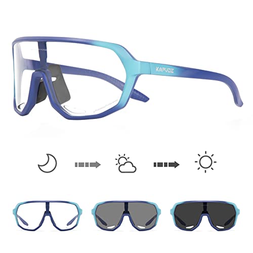 KAPVOE Fahrradbrille Selbsttönend Sonnenbrille Herren Damen Mountainbike Sonnenbrille Sportbrille UV-Schutz für Schnelle Radfahren Laufen Mtb Fahrrad KAPVOE Fahrradbrille Selbsttönend Sonnenbrille Herren Damen Mountainbike Sonnenbrille Sportbrille UV-Schutz für Schnelle Radfahren Laufen Mtb Fahrrad von KAPVOE