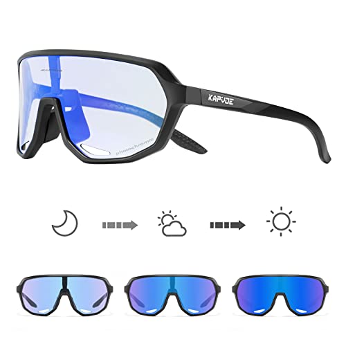 KAPVOE Fahrradbrille Selbsttönend Sonnenbrille Herren Damen Mountainbike Sonnenbrille Sportbrille UV-Schutz für Schnelle Radfahren Laufen Mtb Fahrrad KAPVOE Fahrradbrille Selbsttönend Sonnenbrille Herren Damen Mountainbike Sonnenbrille Sportbrille UV-Schutz für Schnelle Radfahren Laufen Mtb Fahrrad von KAPVOE