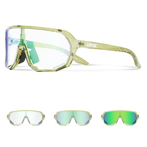 KAPVOE Fahrradbrille Selbsttönend Sonnenbrille Herren Damen Mountainbike Sonnenbrille Sportbrille UV-Schutz für Schnelle Radfahren Laufen Mtb Fahrrad KAPVOE Fahrradbrille Selbsttönend Sonnenbrille Herren Damen Mountainbike Sonnenbrille Sportbrille UV-Schutz für Schnelle Radfahren Laufen Mtb Fahrrad von KAPVOE