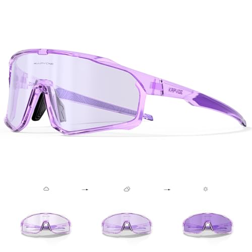 KAPVOE Fahrradbrille Selbsttönend Sportbrille Herren Damen Sonnenbrille Mountain Bike Brille MTB Klar Radbrille Rennrad Baseball Radsport Golf KAPVOE Fahrradbrille Selbsttönend Sportbrille Herren Damen Sonnenbrille Mountain Bike Brille MTB Klar Radbrille Rennrad Baseball Radsport Golf von KAPVOE
