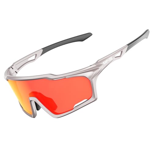KAPVOE Fahrradbrille mit HD-Gläsern, Belüftungssystem, TR90 Rahmen, UV400 Schutz - Sportbrille für Damen und Herren, MTB, Autofahren, Sport-Sonnenbrille 09 von KAPVOE