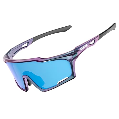 KAPVOE Fahrradbrille mit HD-Gläsern, Belüftungssystem, TR90 Rahmen, UV400 Schutz - Sportbrille für Damen und Herren, MTB, Autofahren, Sport-Sonnenbrille 10 von KAPVOE