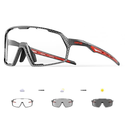 KAPVOE Photochromatische Selbsttönend Fahrradbrille für Herren Damen Klar Sportsonnenbrille TR90 Rahmen Rennrad Brille Radfahren MTB Radbrille UV400 Schutz Sportbrille für Laufen Fahren Triathlon KAPVOE Photochromatische Selbsttönend Fahrradbrille für Herren Damen Klar Sportsonnenbrille TR90 Rahmen Rennrad Brille Radfahren MTB Radbrille UV400 Schutz Sportbrille für Laufen Fahren Triathlon von KAPVOE