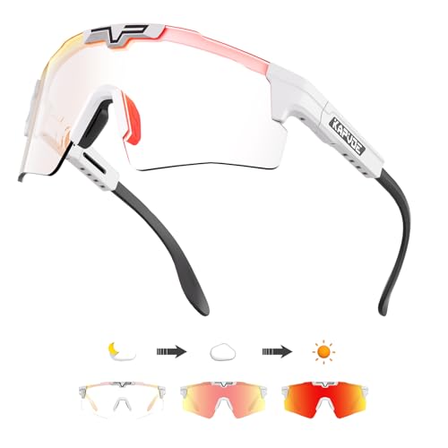 KAPVOE Photochrome Fahrradbrille Männer Frauen Klar Sport Sonnenbrille Einstellbare TR 90 Rahmen Mountainbike Sonnenbrille MTB Fahrradfahren von KAPVOE