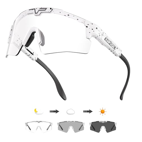 KAPVOE Photochrome Fahrradbrille Männer Frauen Klar Sport Sonnenbrille Einstellbare TR 90 Rahmen Mountainbike Sonnenbrille MTB Fahrradfahren von KAPVOE