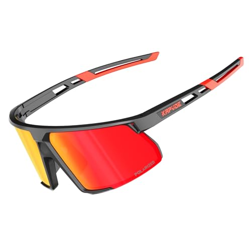 KAPVOE Polarisiert Fahrradbrille Herren Damen Radfahren Sportsonnenbrille Sportbrille Uv400 Schutz Sport MTB Radbrille Radsport Fahren Baseball Laufen Golf Volleyball Angeln 02 von KAPVOE