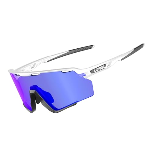 KAPVOE Polarisiert Fahrradbrille Herren Damen Radfahren Sportsonnenbrille Sportbrille Uv400 Schutz Sport MTB Radbrille Radsport Fahren Baseball Laufen Golf Volleyball Angeln 05 von KAPVOE