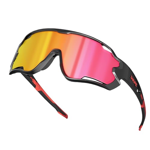 KAPVOE Radfahren Sonnenbrille mit 5 austauschbaren Gläsern Polarisiert Männer Frauen Baseball Sportbrille UV400 TR90 Laufen Fußball Fahren MTB Angeln Golf 03 von KAPVOE
