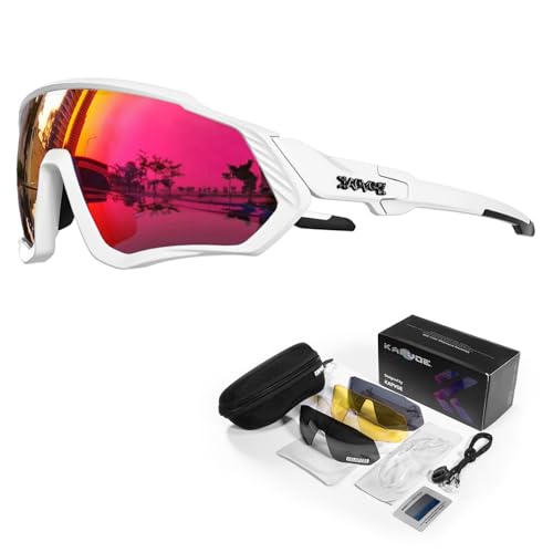 KAPVOE Polarisations-Fahrradbrillen,5 austauschbare Gläser,Unisex-Sportsonnenbrillen für Männer und Frauen,geeignet für Radsport,Mountainbiken,Laufen,Angeln,Rudern,Golf 08 KAPVOE Polarisations-Fahrradbrillen,5 austauschbare Gläser,Unisex-Sportsonnenbrillen für Männer und Frauen,geeignet für Radsport,Mountainbiken,Laufen,Angeln,Rudern,Golf 08 von KAPVOE