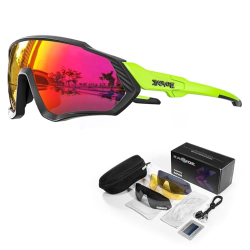 KAPVOE Polarisations-Fahrradbrillen,5 austauschbare Gläser,Unisex-Sportsonnenbrillen für Männer und Frauen,geeignet für Radsport,Mountainbiken,Laufen,Angeln,Rudern,Golf 20 KAPVOE Polarisations-Fahrradbrillen,5 austauschbare Gläser,Unisex-Sportsonnenbrillen für Männer und Frauen,geeignet für Radsport,Mountainbiken,Laufen,Angeln,Rudern,Golf 20 von KAPVOE