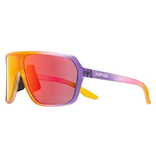 KAPVOE Radfahrerbrille Polarisierte Fahrradbrille Sport Sonnenbrille UV400 Schutz für Männer Frauen MTB Laufen Golf Wandern Volleyball Tennis Autofahren Angeln Softball 10 von KAPVOE