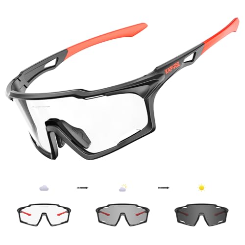 KAPVOE selbsttönende fahrradbrille, UV400-Schutz TR90-Rahmen, transparent Sport-Sonnenbrille für Damen und Herren zum Radfahren, Laufen, Baseball, mtb, Mountainbike und andere Outdoor-Sportarten 04 KAPVOE selbsttönende fahrradbrille, UV400-Schutz TR90-Rahmen, transparent Sport-Sonnenbrille für Damen und Herren zum Radfahren, Laufen, Baseball, mtb, Mountainbike und andere Outdoor-Sportarten 04 von KAPVOE