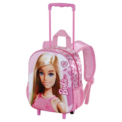 Barbie Fashion-Kleiner 3D Rucksack mit Rädern, Rosa, 26 x 34 cm, Kapazität 12,5 L von KARACTERMANIA