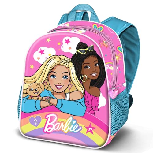 Barbie Rainbow-Kleiner 3D Rucksack, Rosa, 11 x 28 cm, Kapazität 8,5 L von KARACTERMANIA