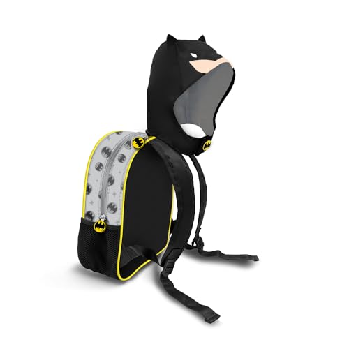 Batman Chibi-Hood Kapuzen-Rucksack, Grau, 26 x 31 cm, Kapazität 8,5 L von KARACTERMANIA