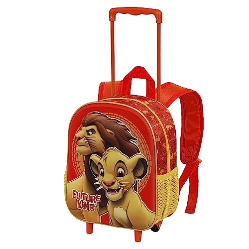 Der König der Löwen King-Kleiner 3D Rucksack mit Rädern, Orange von Disney