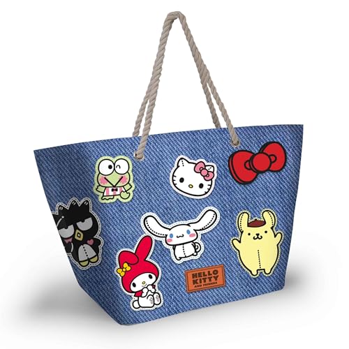 Karactermania Sanrio Hello Kitty Stickers-Soleil Strandtasche, Blau, 52 x 37 cm Karactermania Sanrio Hello Kitty Stickers-Soleil Strandtasche, Blau, 52 x 37 cm von KARACTERMANIA