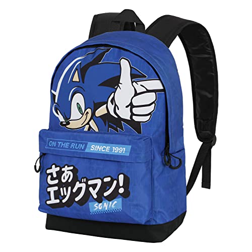 Sega-Sonic On the run-FAN HS Rucksack 2.0, Blau von KARACTERMANIA