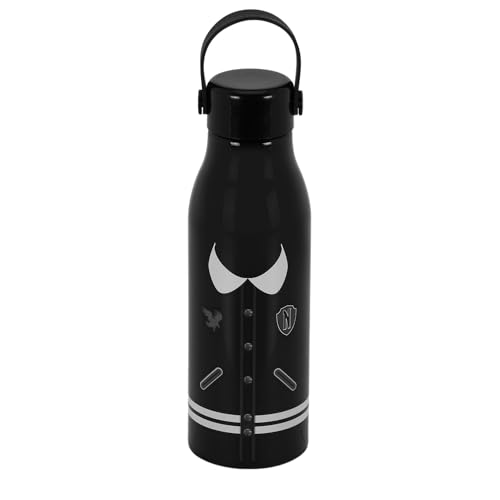 Wednesday Varsity-Flasche, Schwarz Wednesday Varsity-Flasche, Schwarz von KARACTERMANIA