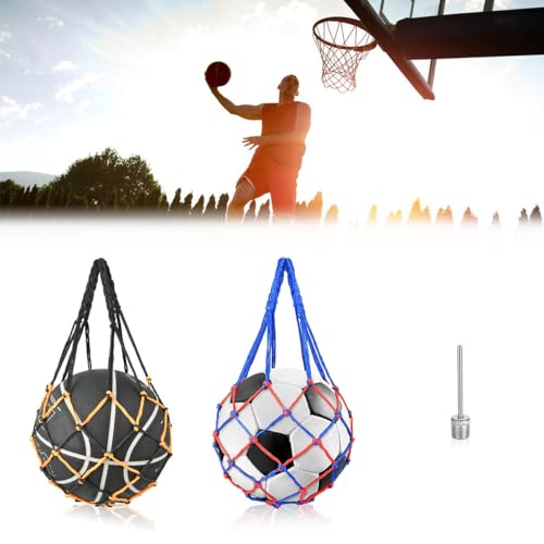 KARELLS Ballnetz Sports Ball, Basketballnetz Tasche, 2 Stück Ballnetz Net Tasche Tragbare, Tragbare Ballnetz Nylon-Netztasche, Ballnetz für Fußball, Ballnetz Net Tasche, Sports Ball Ballnetz von KARELLS