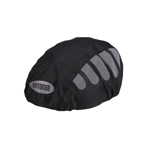 Regenschutz für Fahrradhelm Helmet Raincover Helmschutz Atmungsaktiver und Wasserfester Helmüberzug Reflektierende Fahrrad Regenhaube Universal Helm Überzug (Schwarz) von KAREN66