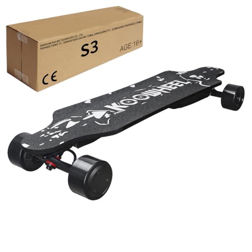 KAROON Elektrisches Skateboard, Elektrisches Longboard mit Integrierter Radnabe, 700W Doppelnabenmotor, Wasserdicht, Schockabsorbierendes Skateboard, Maximale Belastung 130KG von KAROON