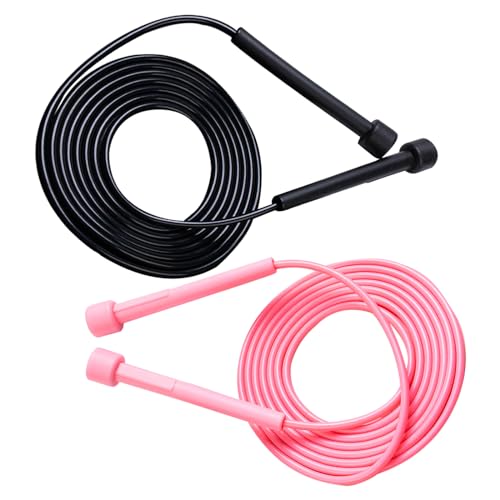 KASESSS 2 Stück Springseil Erwachsene Fitness, Verstellbare Seilspringen, Leichtes Springseile, 280cm, Jump Rope Sport Sprungseil PVC Jumping Rope Freizeit Skipping Rope für Erwachsene und Kinder von KASESSS