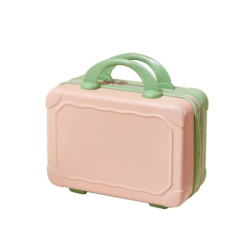 KASFDBMO 35,6 cm große Koffer-Kosmetiktasche, tragbar, Gepäck, Make-up-Tasche, Reise-Kulturbeutel, Aufbewahrung für Damen und Mädchen, Rosa mit Matcha von KASFDBMO