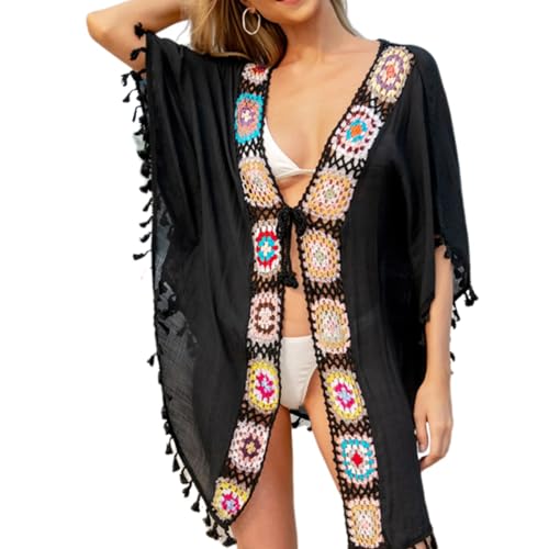 KASFDBMO Damen Badeanzug Mit Quasten Vorne Offen Kimono Cardigans Strand Cardigan Für Strandkleidung von KASFDBMO