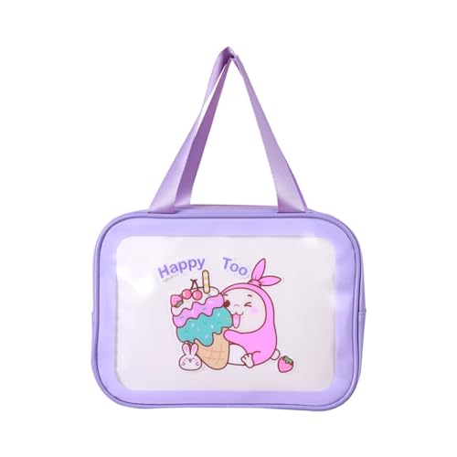 KASFDBMO Hand-Make-up-Tasche, wasserdicht, Cartoon-Reise-Make-up-Tasche, transparent, große Kapazität, Kulturbeutel, violett, 1 von KASFDBMO