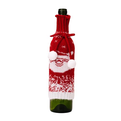 KASFDBMO Stilvolle gestrickte Weinflaschenabdeckungen für besondere Anlässe, verwandeln Wein mit Weinflaschenabdeckung, merhfarbig von KASFDBMO